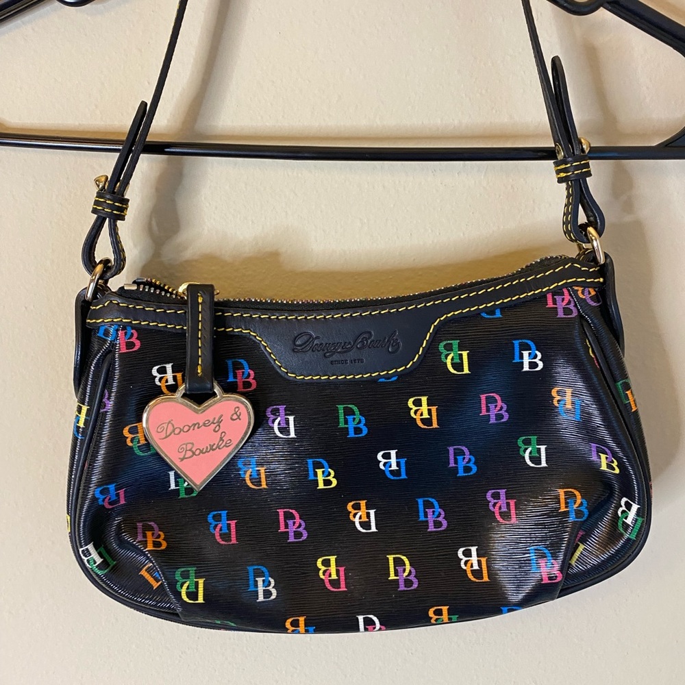 Vintage Dooney and Bourke small Black rainbow with DB logo